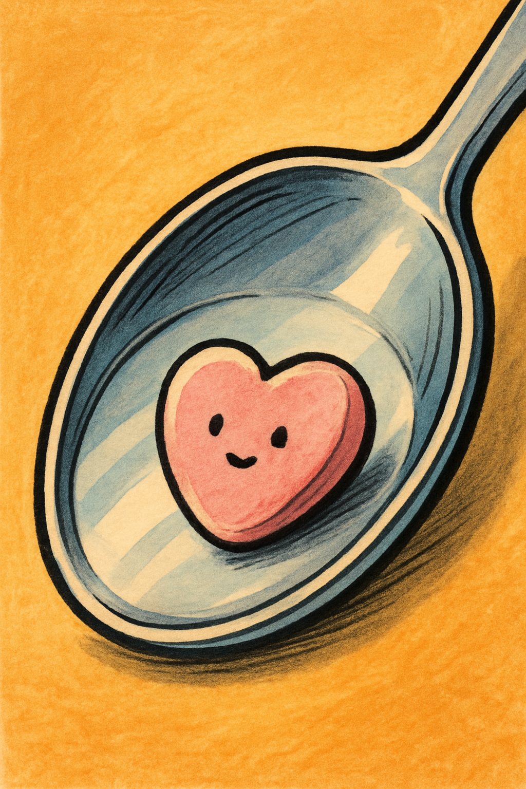 Silver spoon with reflection
